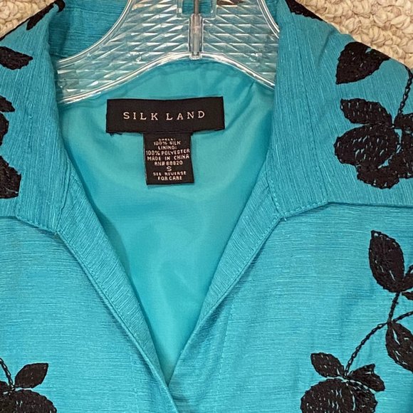 Teal Ladies Blazer -- 100% Silk - Picture 11 of 16